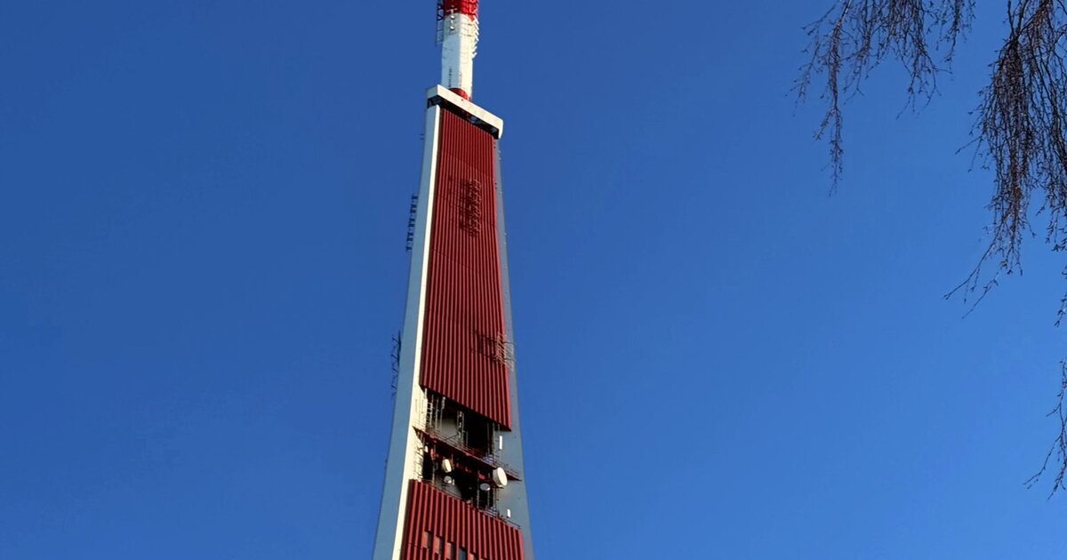 A Torre de TV de Riga, com 368.5 m, a estrutura autoportante mais alta da União Europeia.